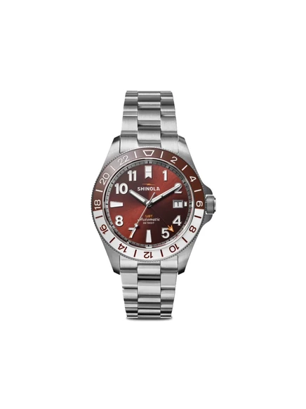 Мужские наручные часы Shinola 42 мм, стальные, красные