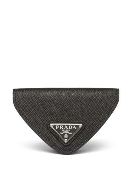 Мужской кошелек-монетница Prada Saffiano с логотипом, черный