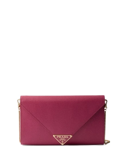 Женская мини-сумка Prada Saffiano из кожи, розовая