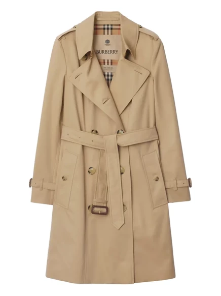 Женский тренч Burberry двубортный с поясом, бежевый