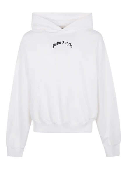 Мужская хлопковая худи Palm Angels с логотипом, белая