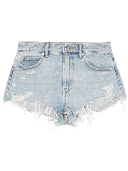 Потрепанные шорты Alexander Wang в стразах blue