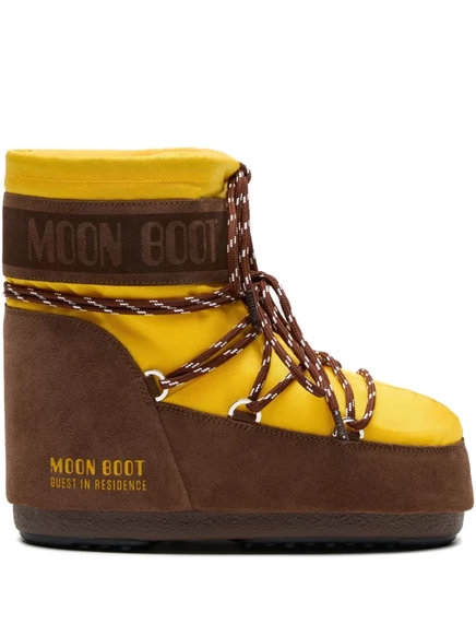 Женские ботинки Moon Boot на шнуровке, желтые