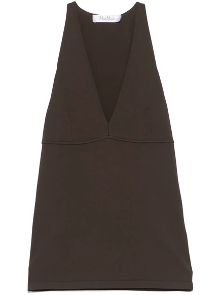 Женский топ Max Mara Armida1234 V-образный без рукавов, коричневый