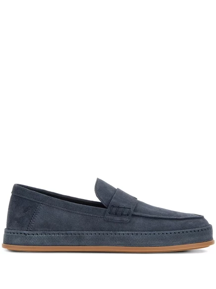 Замшевые мокасины Hogan blue