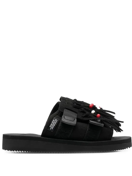 Сандалии Suicoke HOTO-Scab с бахромой, черные
