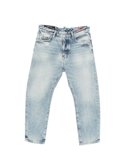 Мужские прямые рваные джинсы DSquared2 Bro, синие