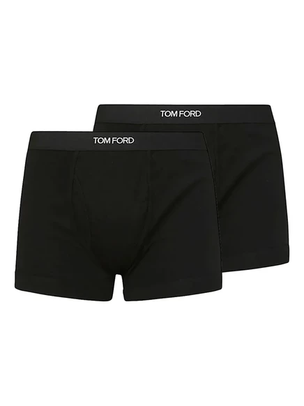 Мужские трусы-боксеры Tom Ford с логотипом на поясе, черные