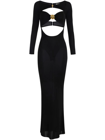 Трикотажное платье Elisabetta Franchi с драгоценными камнями black