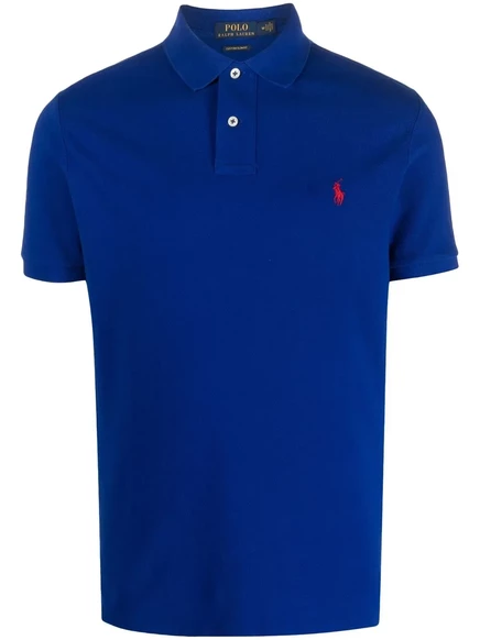 Мужское поло Polo Ralph Lauren из хлопка, синее