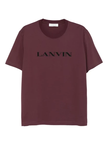 Мужская футболка Lanvin с вышитым логотипом, красная