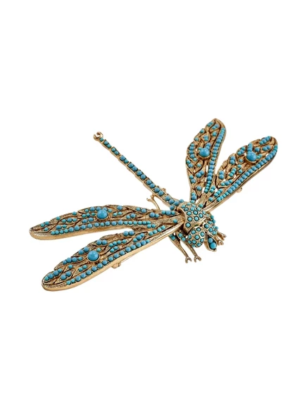 Женская брошь Kenneth Jay Lane Dragonfly, бирюзовая