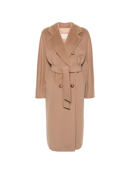 Женское двубортное пальто Max Mara Madame 101801, светло-коричневое