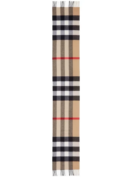 Кашемировый шарф в клетку от Burberry neutrals