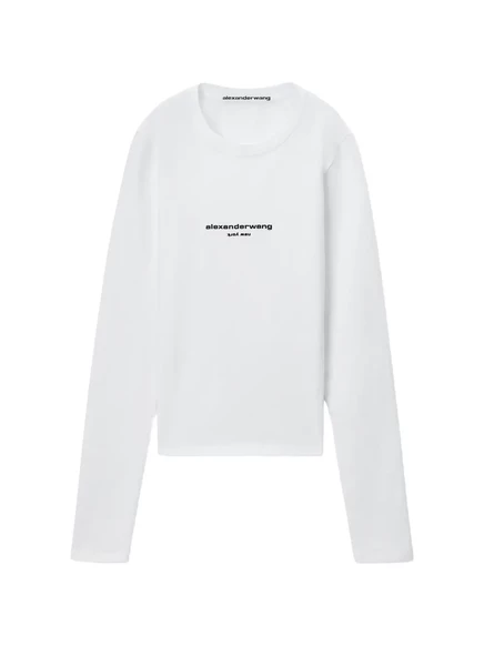 Женский лонгслив Alexander Wang с логотипом, белый