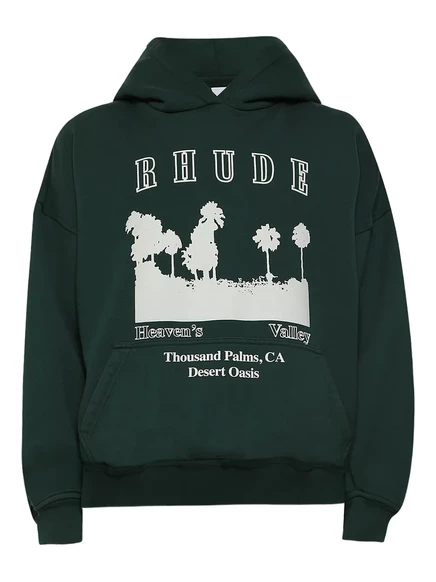 Мужская толстовка-худи RHUDE с графическим принтом, темно-зеленая