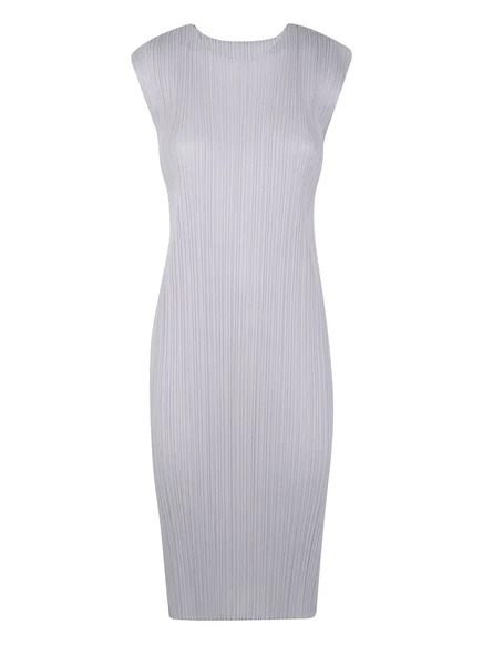 Женское платье Pleats Please Issey Miyake миди плиссе, серое