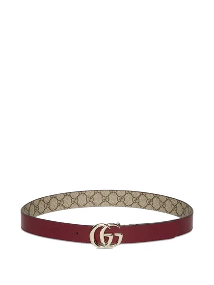 Женский ремень Gucci GG Supreme двусторонний, черно-красный