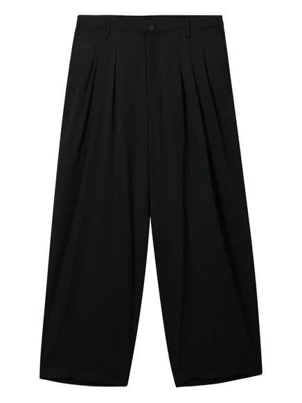 Мужские шерстяные брюки Yohji Yamamoto плиссе, черные
