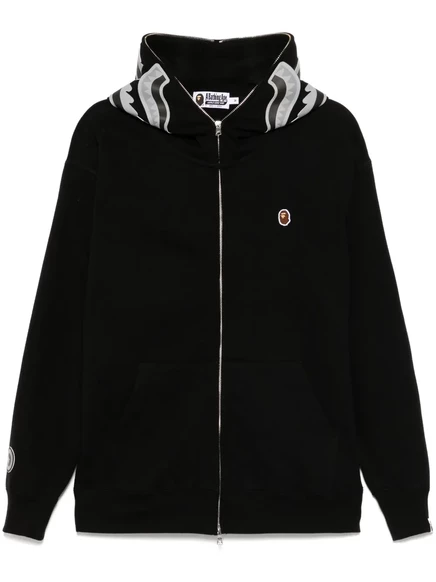 Толстовка с капюшоном BATHING APE® one-point ape-head shark на полной молнии black