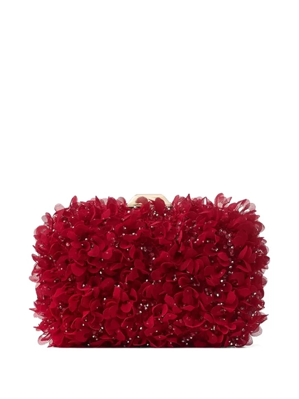 Женский клатч Jimmy Choo Cloud с цветочным декором и кристаллами, рубиновый
