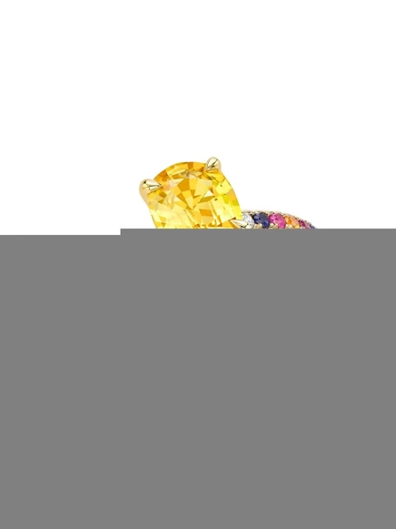 Женское кольцо faberg 18kt желтое золото, разноцветные камни