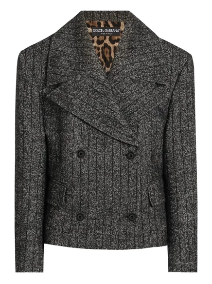 Двубортный пиджак в полоску от Dolce & Gabbana grey