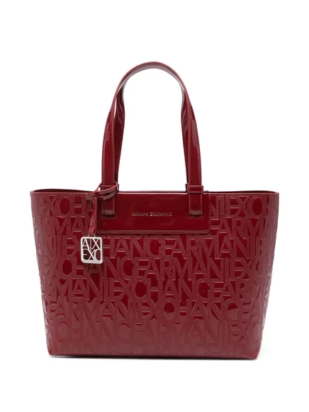 Сумка-тоут с тиснением логотипа Armani Exchange red