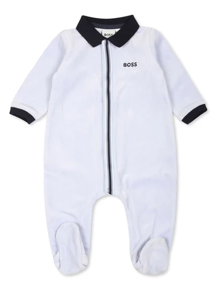 Детский боди Boss Kidswear с вышитым логотипом, голубой