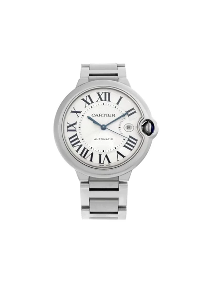 Мужские часы Cartier Ballon Bleu 42 мм сталь, белый циферблат
