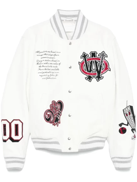 Мужской бомбер Off-White Lea с кристаллами, белый