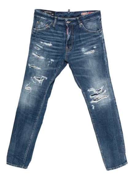 Мужские джинсы DSQUARED2 Teddy прямого кроя, синие