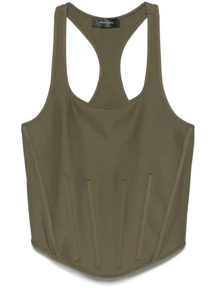 Женский корсетный топ Mugler, оливковый