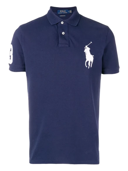 Мужское поло Polo Ralph Lauren с логотипом, синее