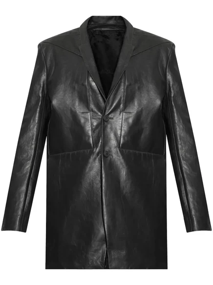 Мужская кожаная куртка Rick Owens Lido, черная