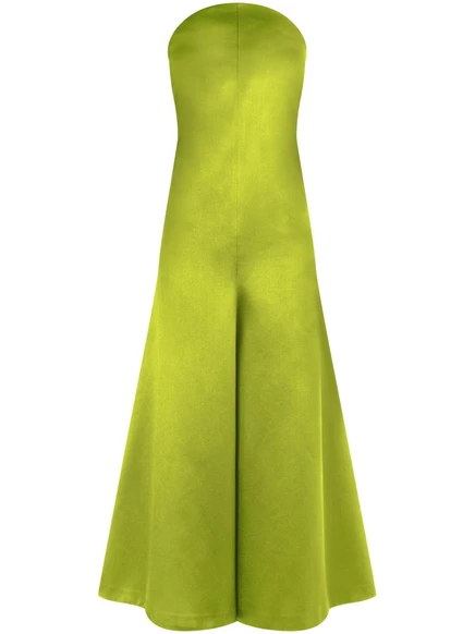 Атласный комбинезон Philosophy Di Lorenzo Serafini без бретелек green