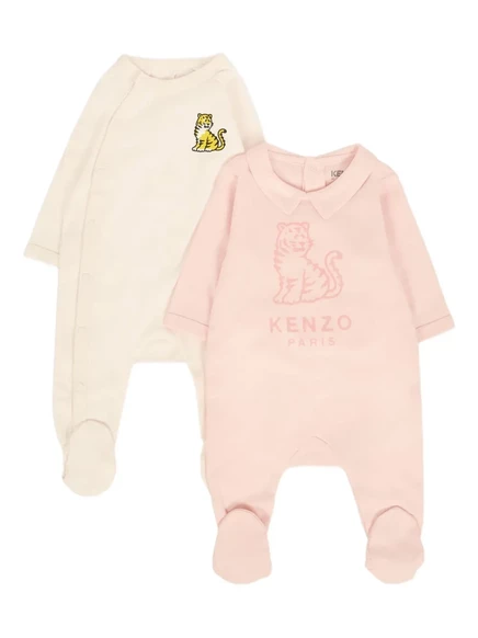 Пижамный комплект Kenzo Kids с вышивкой тигра (комплект из двух предметов) pink