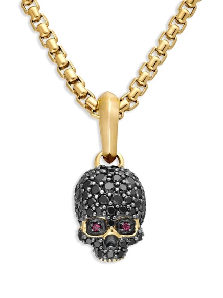 Мужская подвеска David Yurman Memento Mori, золото 18K, 14 мм