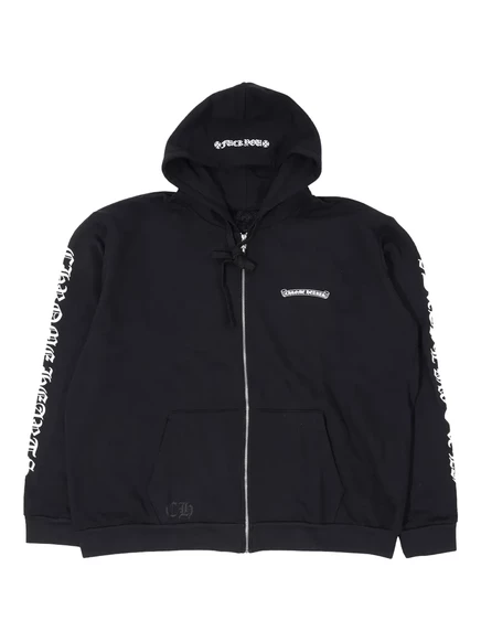 Мужское худи на молнии Chrome Hearts с логотипом, черное