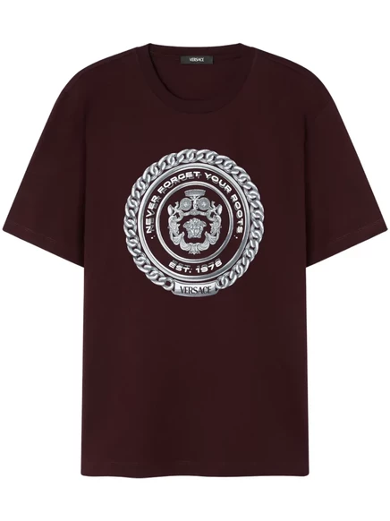 Мужская футболка Versace с мотивом головы Медузы, коричневая