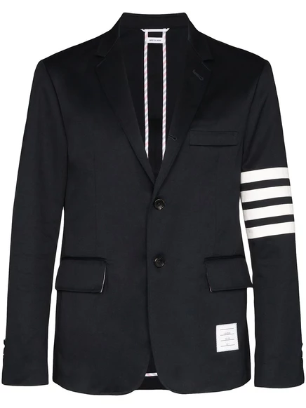 Мужской пиджак Thom Browne 4-Bar без подкладки, темно-синий