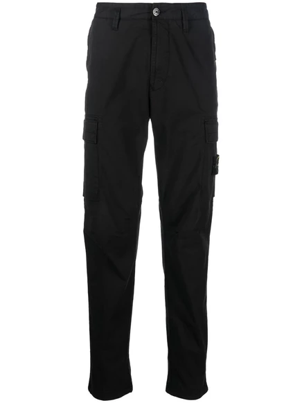 Мужские брюки Stone Island зауженные, черные