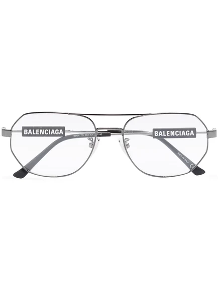 Унисекс очки Balenciaga Eyewear Navigator с логотипом, серые