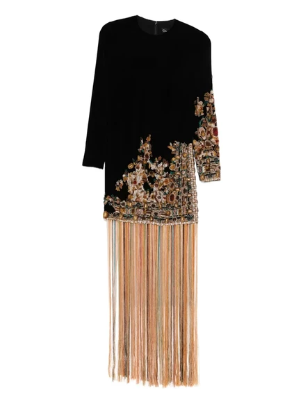 Женское платье Oscar de la Renta Pre-Owned вышитое, черное