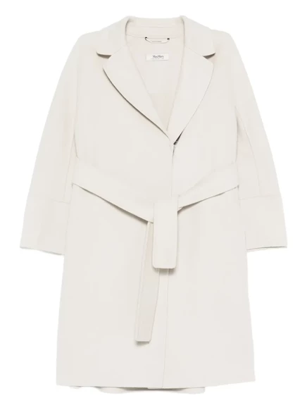 Пальто с поясом и лацканами от Max Mara white