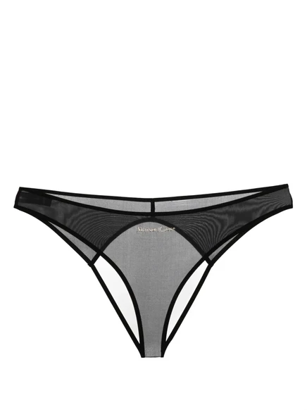 Женские стринги Maison Close открытые полупрозрачные, черные