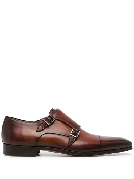 Мужские монки Magnanni с двойной пряжкой, коричневые