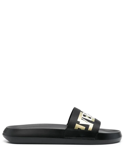 Мужские шлепанцы Versace с логотипом, черные