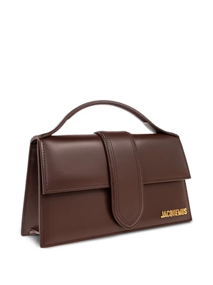 Кожаная сумка Jacquemus The Big Bambino с верхней ручкой brown