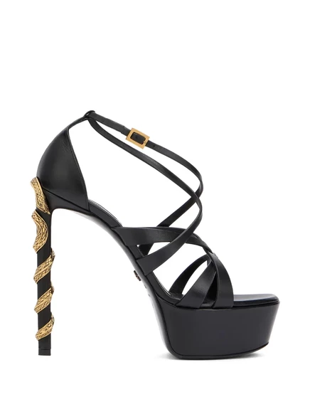 Женские сандалии Roberto Cavalli Serpentine, черные